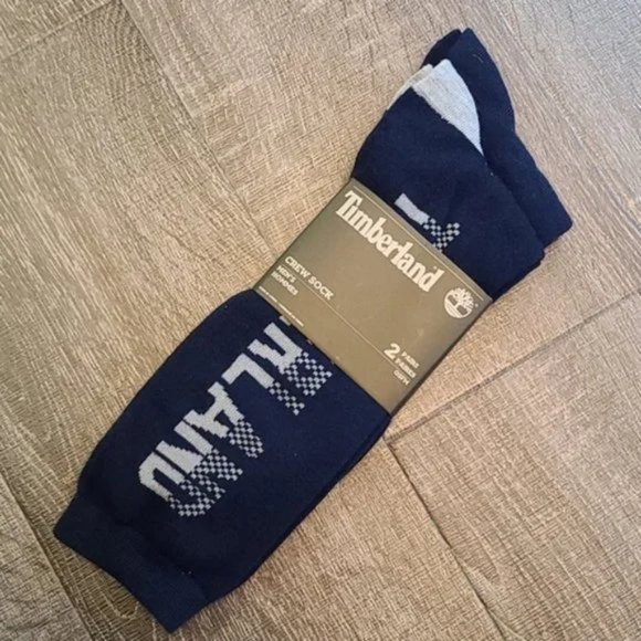 2 pair Timberland LOGO crew Socks - Picture 1 of 3